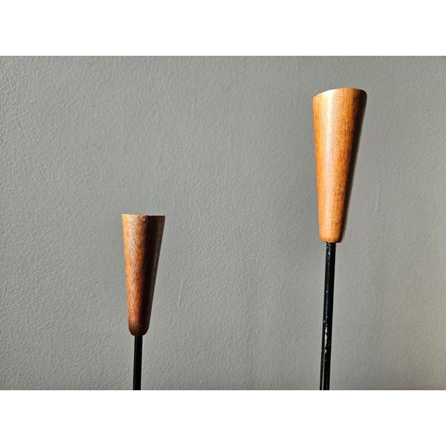 Wood Mid-Century Teak and Metal Candleholder, 1960s For Sale - Image 7 of 16