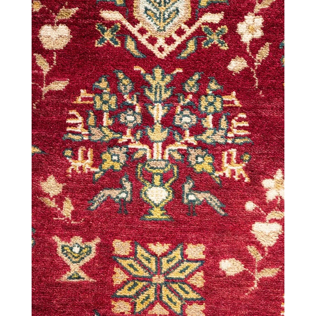 Traditional Mogul, One-of-a-Kind Hand-Knotted Area Rug in Red , 10' 3" x 13' 10" For Sale - Image 3 of 8