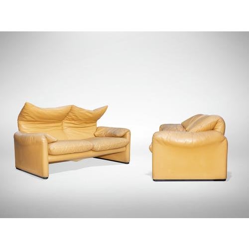 Maralunga Sofas by Vico Magistretti for Cassina, Italy, 1970s, Set of 2 For Sale - Image 3 of 7