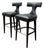 Global Views Anvil Black Leather Bar Stools, Pair For Sale