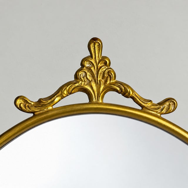 Vintage Tabletop Vanity Mirror in Brass, Italy, 1950s For Sale - Image 4 of 17