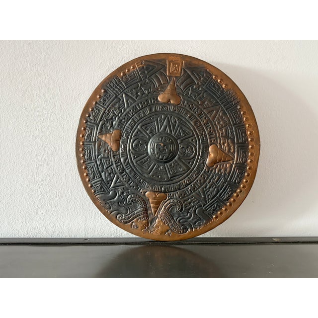 Mid-Century Modern Artistic Wall Relief Piedra Del Sol Aztec Solar Calendar, 1970s For Sale - Image 3 of 18