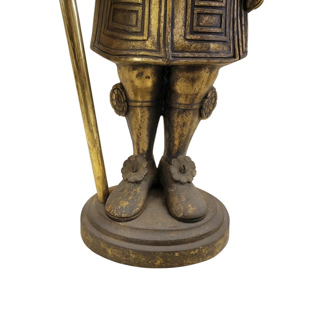 Mid 20th Century Vintage Cast Metal Beefeater Guard Statue — 32″ Tall — English Traditional For Sale - Image 5 of 10
