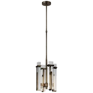 Ian K. Fowler for Visual Comfort Signature Malik Small Chandelier in Bronze with Crystal