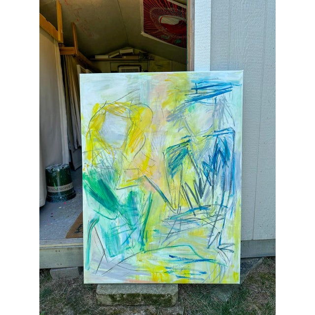 "Chance Encounter" by Trixie Pitts Abstract Pop-Art Inspired Oil Painting For Sale - Image 11 of 12