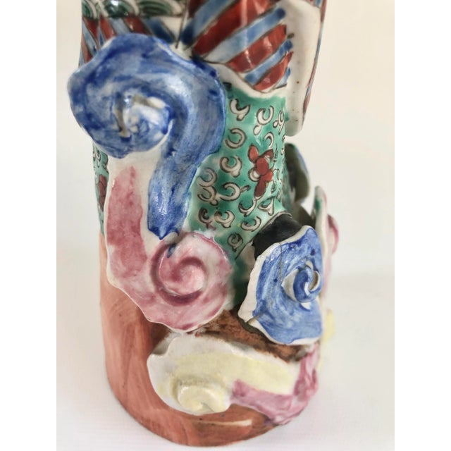 Ceramic Vintage Chinese Porcelain Famille Rose Immortal Figurine For Sale - Image 7 of 10