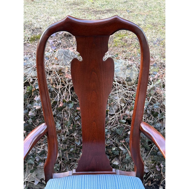 Late 20th Century Solid Cherry Queen Anne Dining Chairs - Set of 6 For Sale In New York - Image 6 of 12