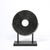This Mid-Century Modernist bi-disc sculpture by Holly Hunt, crafted in black sandstone, is a captivating example of...