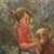 Italian Artist, Girl with a Calf, Mid-20th Century, Oil on Board For Sale - Image 7 of 13