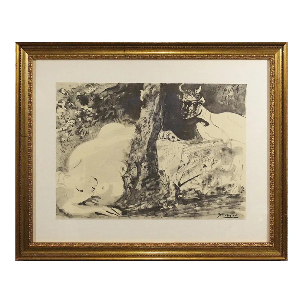 1960s Pablo Picasso Faune Et Femme, Lithograph, Edition 250 1960s Pablo Picasso Faune Et Femme, Lithograph, Edition 250