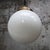 White Opaline Glass and Brass Globe Pendant Light For Sale - Image 6 of 8