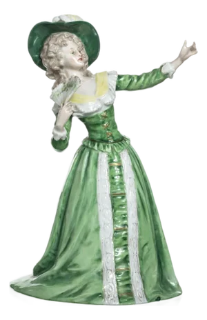 Saxon Porcelain Girl with Fan