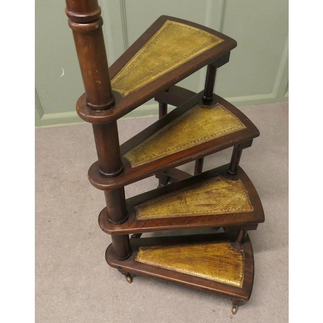Spiral Library Steps with Tall Turned Support, 1960 For Sale - Image 6 of 7