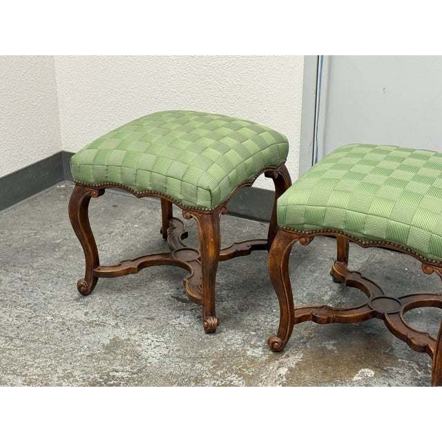 Late 20th Century Minton-Spidell Gerard Stools, Pair For Sale - Image 5 of 12