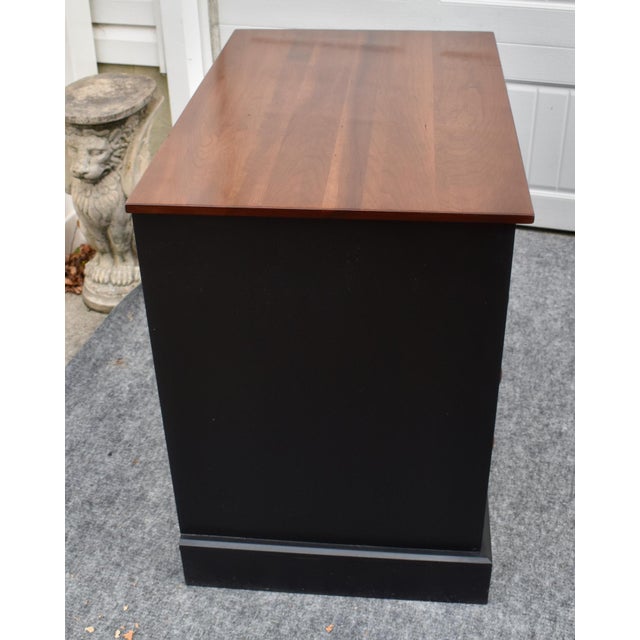 Ethan Allen Cherry 2 Drawer Lateral File Cabinet Two Tone Black Locking Chest For Sale - Image 17 of 18