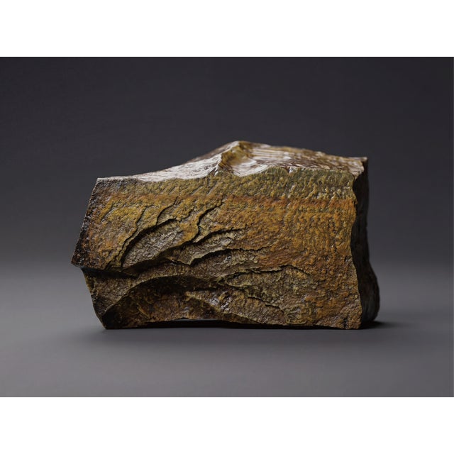 Crystal Vase With Natural Stone Base – Sculptural Coffee Table Art For Sale - Image 4 of 7