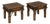Late 20th Century Pair of Old-World Rustic Hacienda End Tables — Solid Wood & Forged Iron — Restored Finish With Patina Preserved For Sale