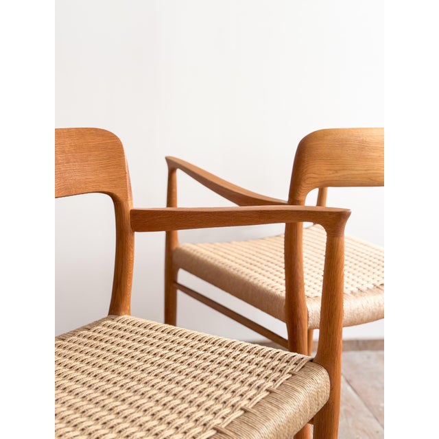 Set of Mid-Century Modern Danish Model 56 Armrest Chairs in Oak by Niels O. Møller for JL Mollers Møbelfabrik, 1950 For Sale - Image 6 of 18