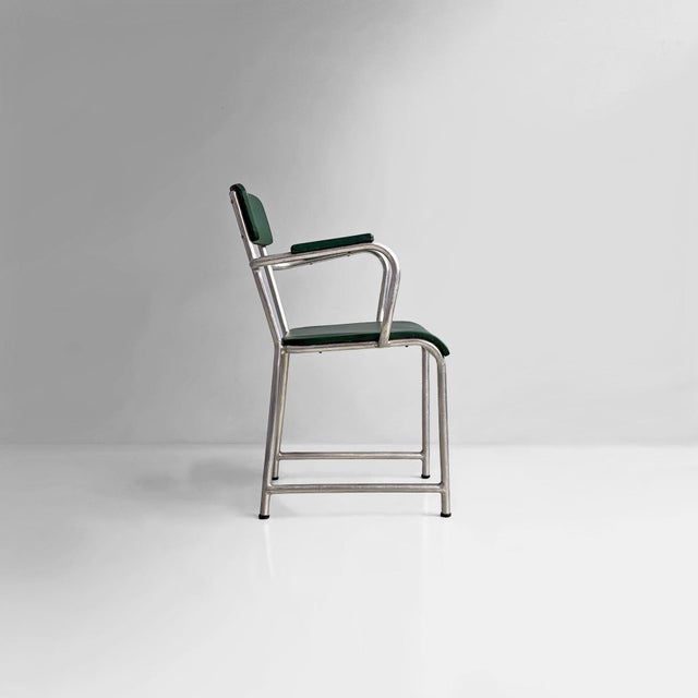 Italian Metal and Faux Leather Chairs by Maltoni Carlo Arredi Metallici, 1930s, Set of 2 For Sale - Image 6 of 18