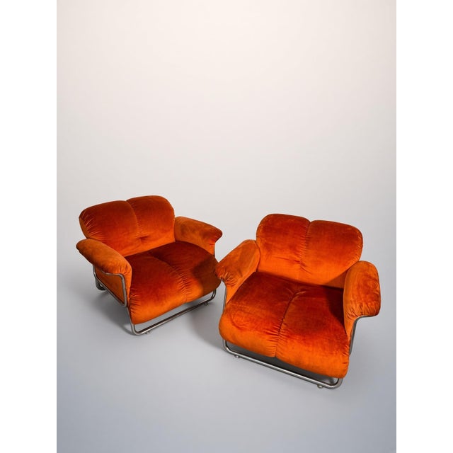 Mid-Century Modern Vintage Lounge Chairs by Guido Falschini, 1970s, Set of 2 For Sale - Image 3 of 10