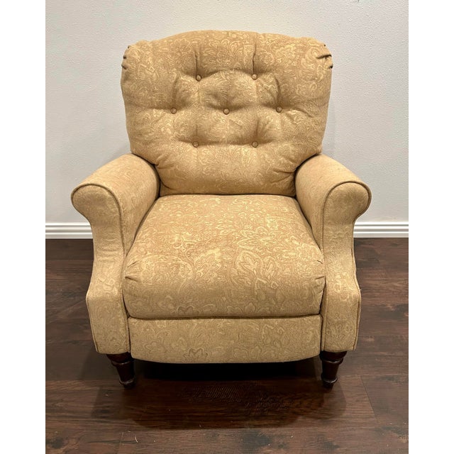Gold Beatrice High Leg Upholstered Recliner by Lane Furniture For Sale - Image 8 of 9