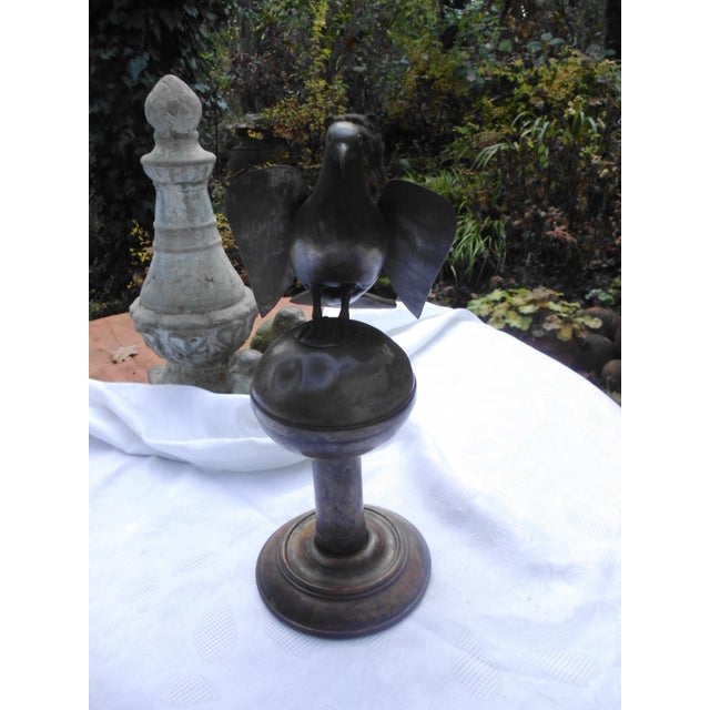 Antique Bird Sculpture in Wood and Metal For Sale - Image 3 of 16