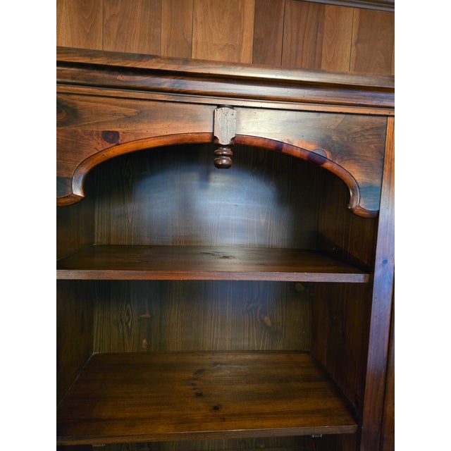 Wood 1970s Mid Century Ethan Allen Style Triple Etagere Cabinet For Sale - Image 7 of 13