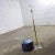 Transparent Vintage Mid-Century Modern Art Deco or Hollywood Regency Floor Lamp Lucite and Brass Plate Black Shade For Sale - Image 8 of 17
