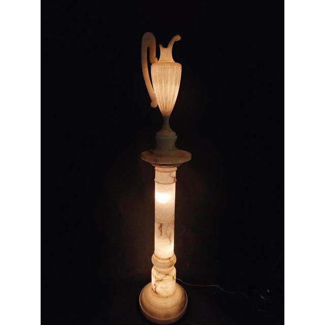 Large Alabaster Jug on Illuminated Base, 1900s For Sale - Image 15 of 17