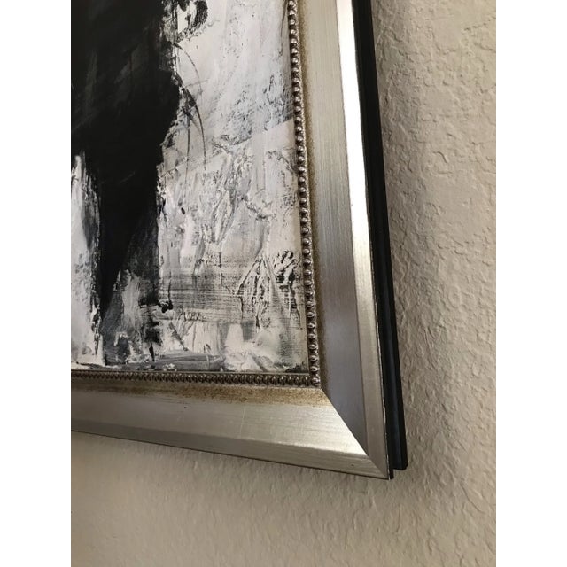1970s Aldo Luongo Man in Black 1971 Original Oil Painting on Canvas, Framed For Sale - Image 5 of 6