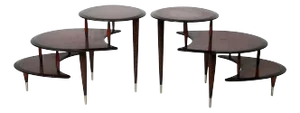 Pr. Mid Century Three Tier Amoeba Shape End Tables
