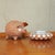 Brown Piggy Bank and Candleholder attributed to Zeuthen Ceramic Workshop, Copenhagen, Denmark, 1960s, Set of 2 For Sale - Image 8 of 13