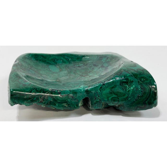 Vintage Genuine Malachite Stone Catchall Dish For Sale In Kansas City - Image 6 of 8