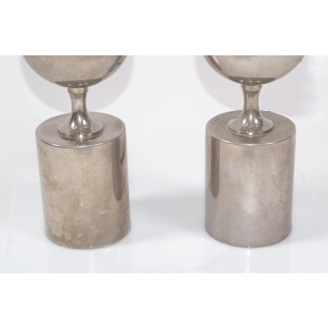 Philippe Barbier Mid-Century Modern Chrome Table Lamps Maison Barbier, Pair For Sale In Miami - Image 6 of 8