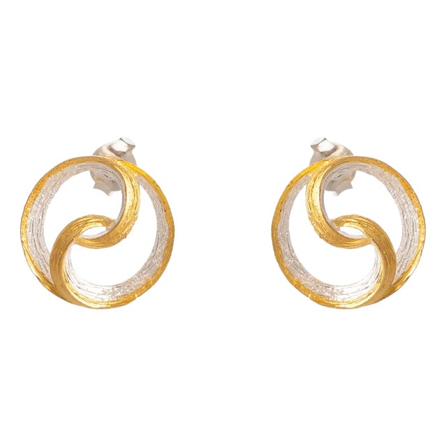 Eternal Balance Mixed Metal Earrings, A Pair For Sale