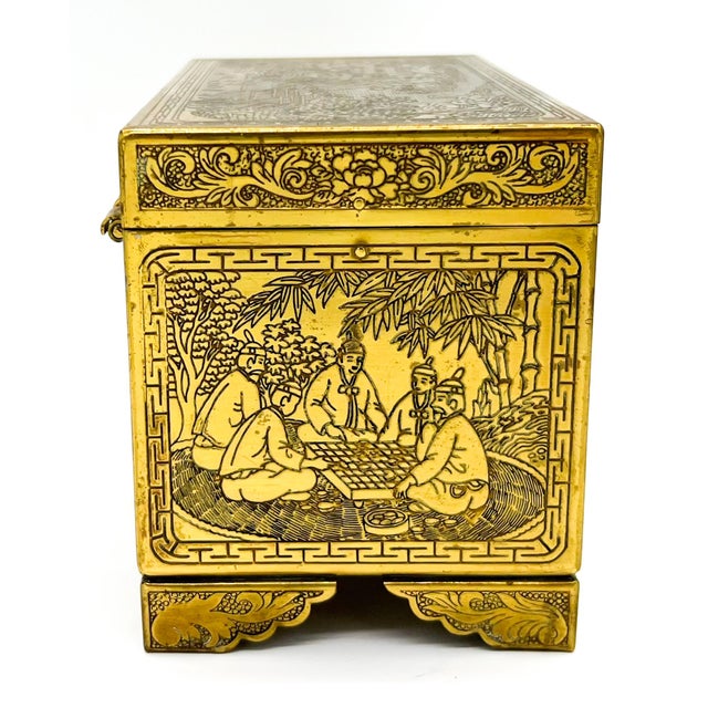 Vintage Chinese Etched Brass Box For Sale In Houston - Image 6 of 11