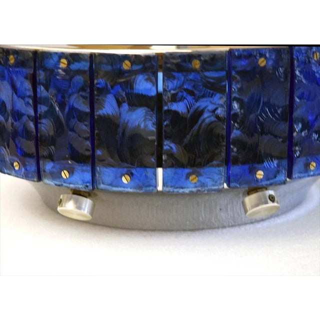 Beige Large Italian Table Lamp with Hammered Glasses, 1970s For Sale - Image 8 of 11