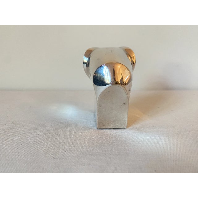 Figurative 1970s Dansk Silver Plate Safari Elephant Paper Weight For Sale - Image 3 of 4
