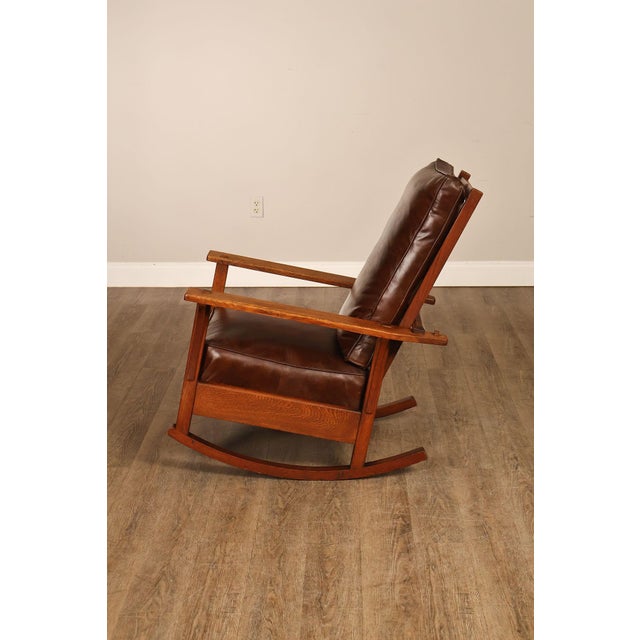 Antique L & JG Stickley Mission Oak Morris Rocker For Sale - Image 17 of 18