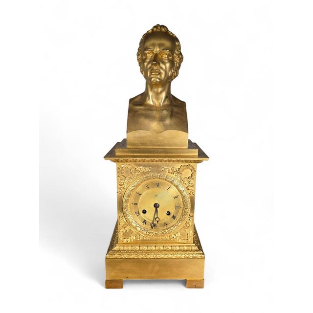 French Empire Gilded Bronze Mantel Clock, 1800s For Sale - Image 14 of 15