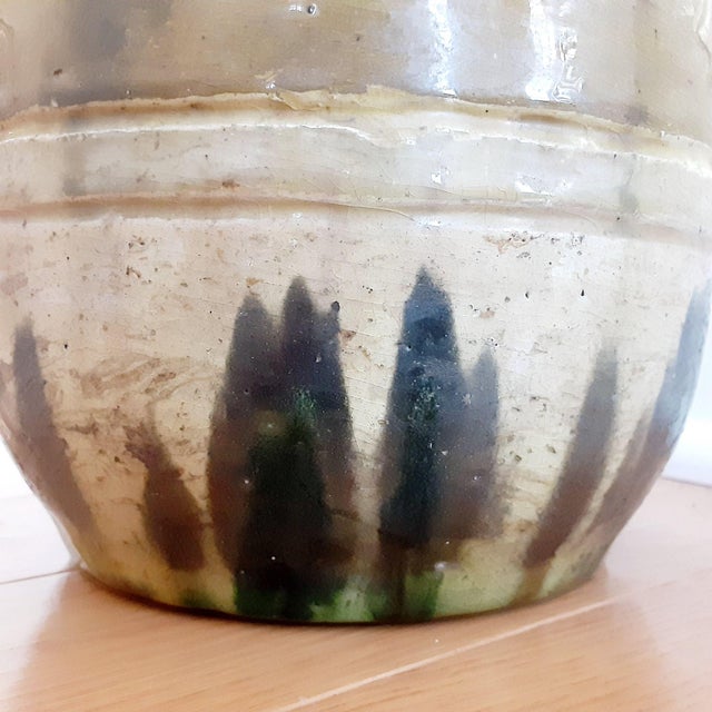 1920s Flemish Nouveau Art Belgium Blue Green Drip Glaze Pottery Vase For Sale - Image 6 of 12