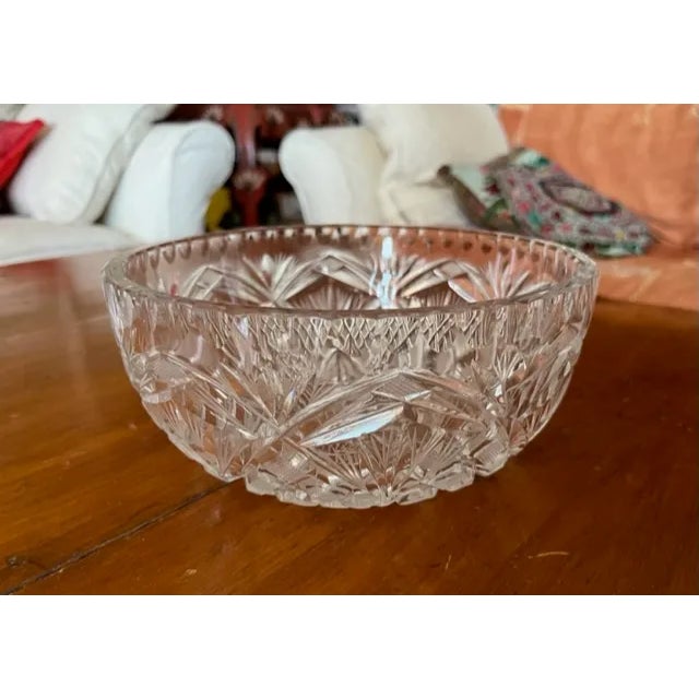 American Antique American Brilliant Cut Crystal Bowl For Sale - Image 3 of 5