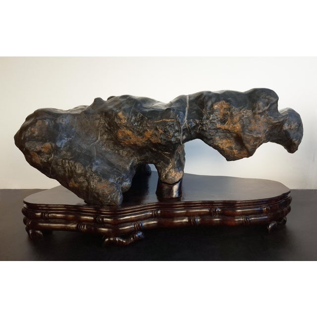 Dark Gray Large Chinese Crouching Beast Gongshi For Sale - Image 8 of 14