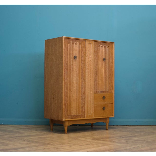 Mid-Century Limed Oak Compact Wardrobe, 1950s For Sale - Image 11 of 11