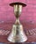 Traditional Vintage Hand Etched Brass Candlestick Holder and Bell For Sale - Image 3 of 6