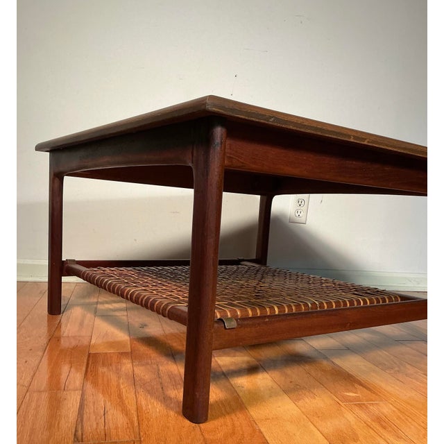 Brown Mid-Century Modern Dux Teak & Cane Square End Table, Made in Sweden Circa 1960s For Sale - Image 8 of 12