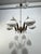 1950s 6-Light Chandelier in Brass, Wood and Opal Glass in the style of Stilnovo, 1950 For Sale - Image 5 of 11