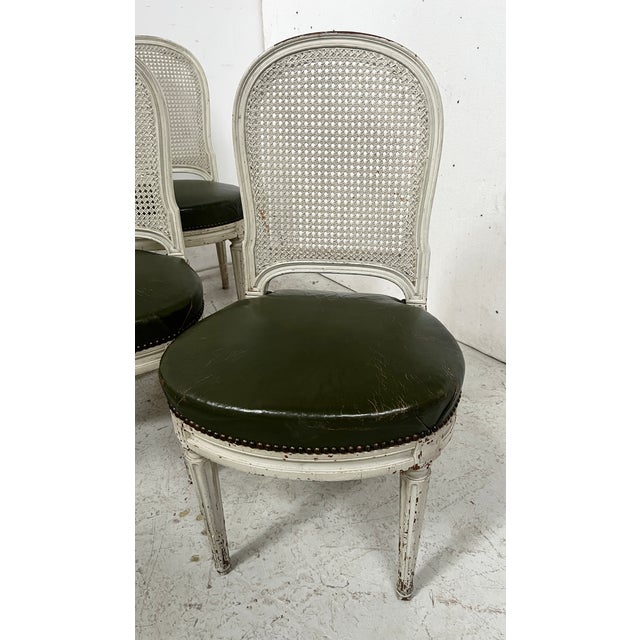 Louis XVI Style Chairs in Patinated Beechwood, Set of 7 For Sale - Image 4 of 16