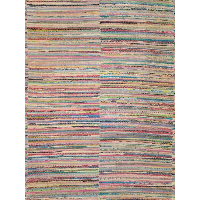 A vintage American rag rug from the mid-20th century.