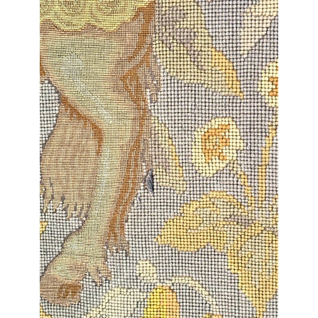 Victorian Vintage Medieval Revival Figural Woven Tapestry in Ornate Gilt Frame For Sale - Image 3 of 13